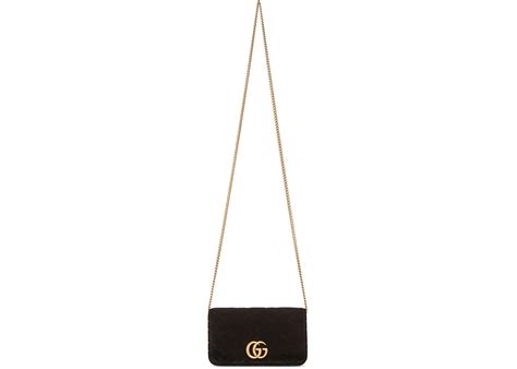 gucci gg marmont  matelasse velvet mini black  velvet  antique