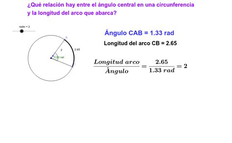 Angulo Central Y Longitud De Arco Geogebra