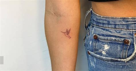 Minimalistic Style Hummingbird Tattoo Located On The