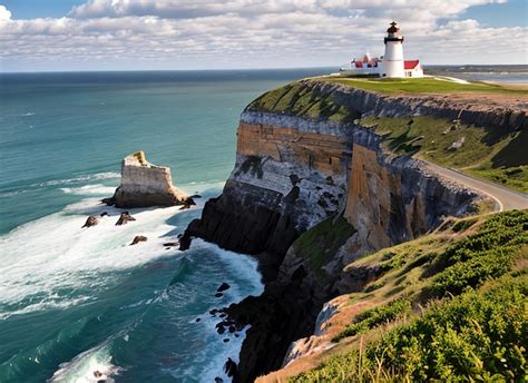 Premium Ai Image Castle Point Lighthouse