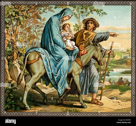 The Flight Into Egypt Madonna Joseph And Child Stock Photo Alamy