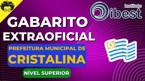 CONCURSO PREFEITURA DE CRISTALINA 2024 SUPERIOR GABARITO YouTube