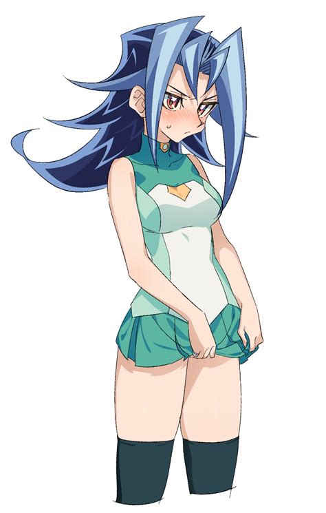 Rule 34 Blue Hair Blush Dntks Female Kamishiro Rio Legwear Looking At