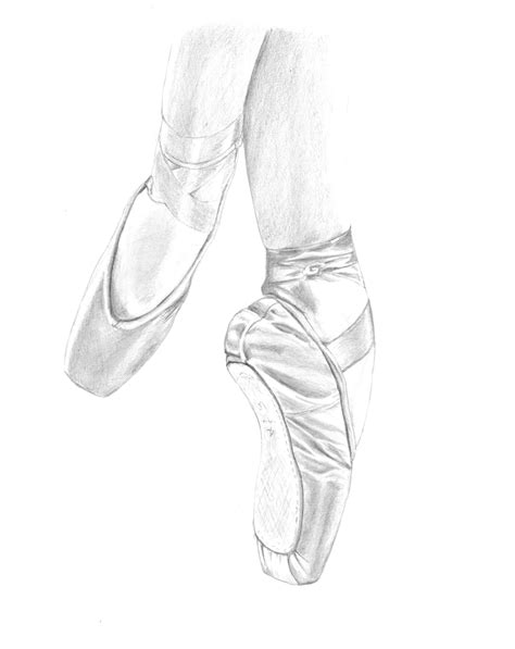 Ballet Shoes Sketch at PaintingValley.com | Explore collection of ...