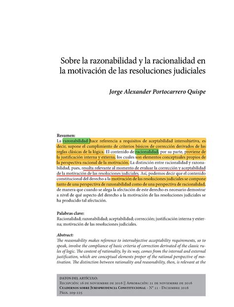 La Razonabilidad Y La Racionalidad El Contenido De Racionalidad Por