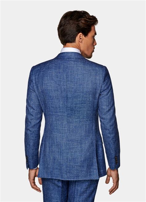 Mid Blue Lazio Suit Wool Silk Linen Single Breasted Suitsupply