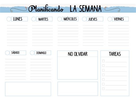 Plansem2png 1600×1153 Imprimibles Organizadores Agenda Semanal Para Imprimir