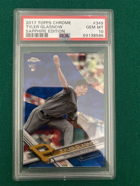 Topps Chrome Sapphire Tyler Glasnow Psa Gem Mint Tampa Bay Rays