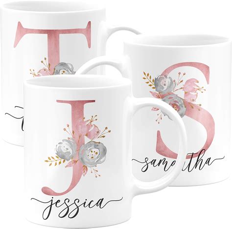 Custom Coffee Mugs Personalized Ceramic Cups With Initial