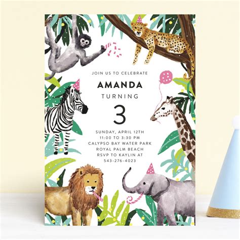 Jungle Party Childrens Birthday Party Invitations By Cass Loh Minted