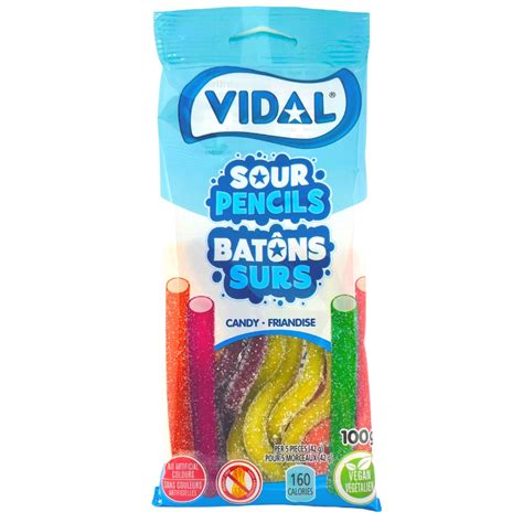 Vidal Sour Pencils Candy 100g Candy Funhouse Candy Funhouse Us