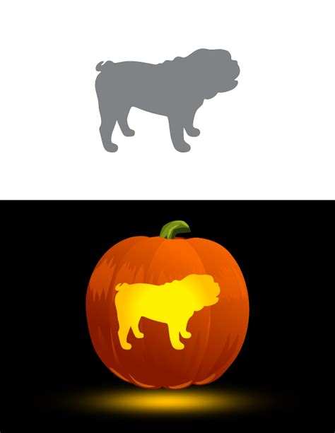 Printable Bulldog Pumpkin Stencil