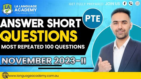 PTE Speaking Answer Short Questions November 2023 II Exam