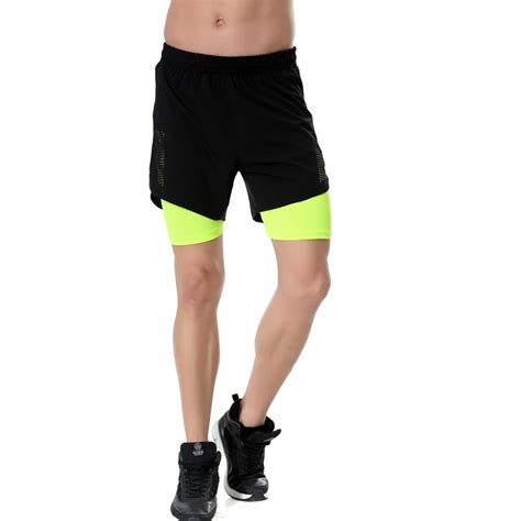 Buy 2 In 1 Men Compression Tights Shorts Running Sport