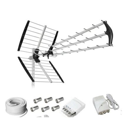 KIT ANTENNA DIGITALE TERRESTRE PER 2 FAMIGLIE LTE HD IMPIANTO ANTENNA