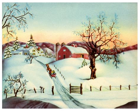 Old Centennial Farmhouse Corny All The Way Vintage Christmas Cards