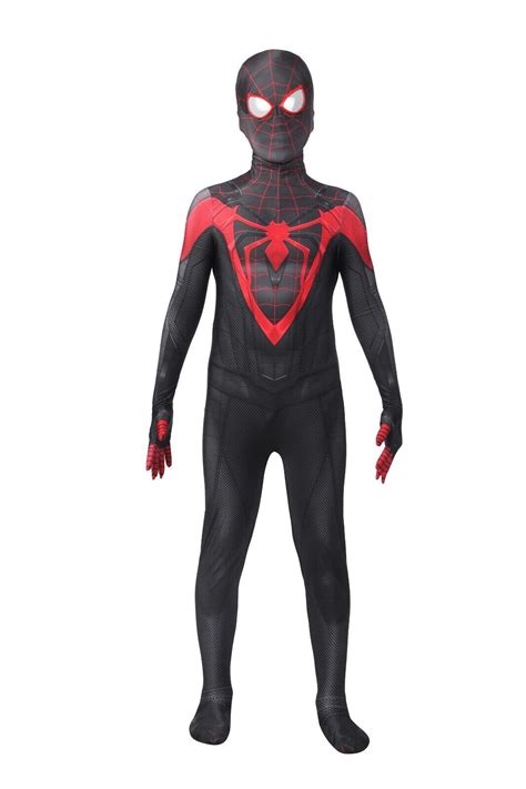 Spider-Man Miles Morales Marvel PS5 Cosplay Costume Bodysuit Kid Child ...