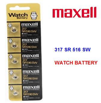 Maxell Watch Battery 317 SR 516 SW 5 Pcs Pack Everest