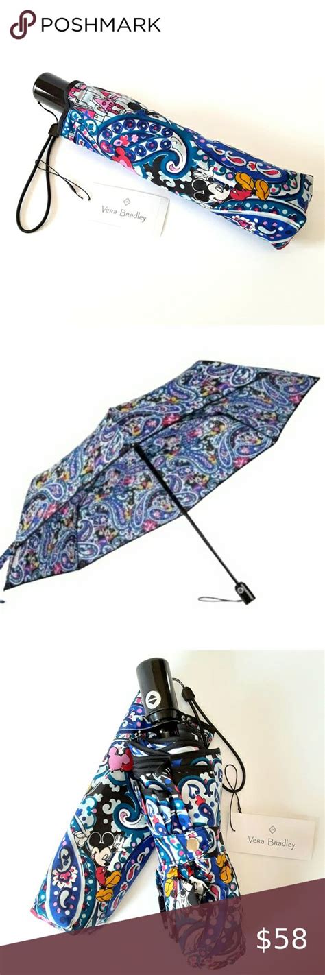 Nwt Disney Vera Bradley Mickey S Whimsical Paisley Umbrella W Storage