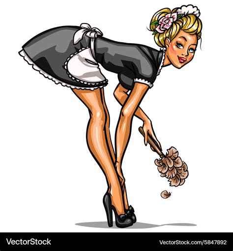 Pin Up Cleaning Girl Royalty Free Vector Image