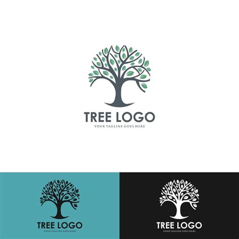 Baum Vektor Symbol Naturbaum Vektorillustration Des Logodesigns