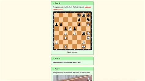 The Password Game How To Beat Rule 16 Algebraic Chess