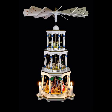 3 Tier Pyramid Nativity White 76 Cm30in By Richard Glässer