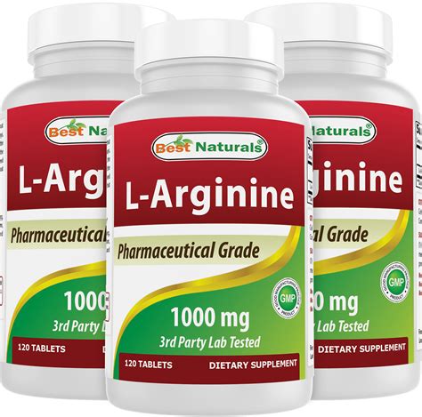 Best Naturals L Arginine 1000mg 120 Ct