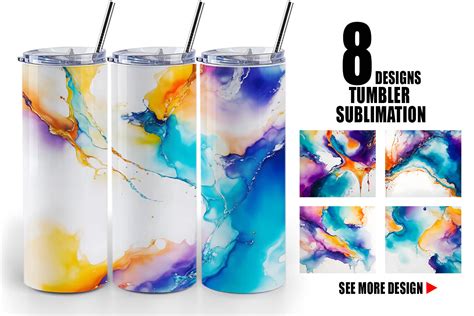 Tumbler Wrap Abstract Boho Alcohol Ink Graphic By Artnoy Creative Fabrica