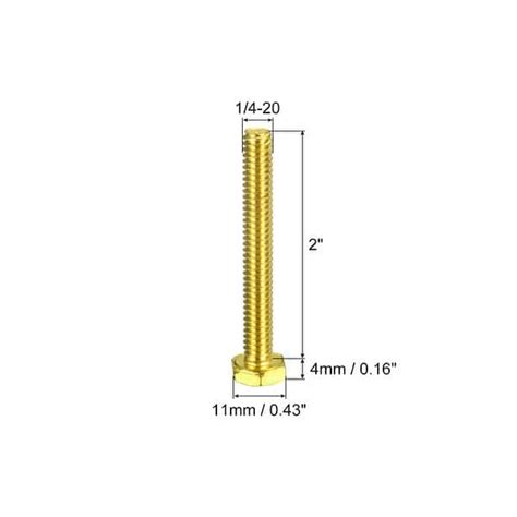 Brass Hex Bolts 1pcs Fully Thread Grade 4 8 Machine Screws Brass