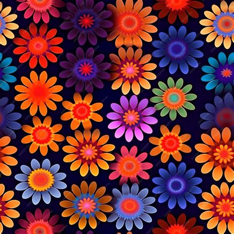 Premium Ai Image A Close Up Of A Bunch Of Colorful Flowers On A Black