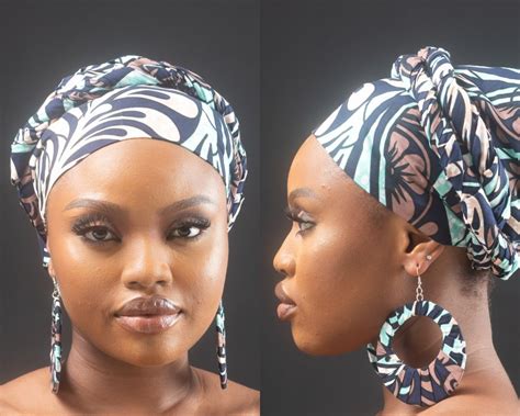 Simi African Print Ankara Head Wrap With Choice Of Hoop Or Button