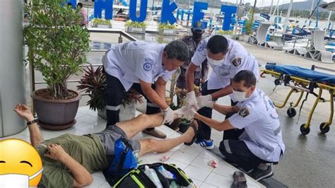 Foreigner Slashed By Boat Propeller In Phuket