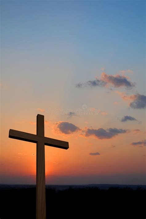 Wooden Cross And Sunset Stock Photo Image Of Religion 5983810