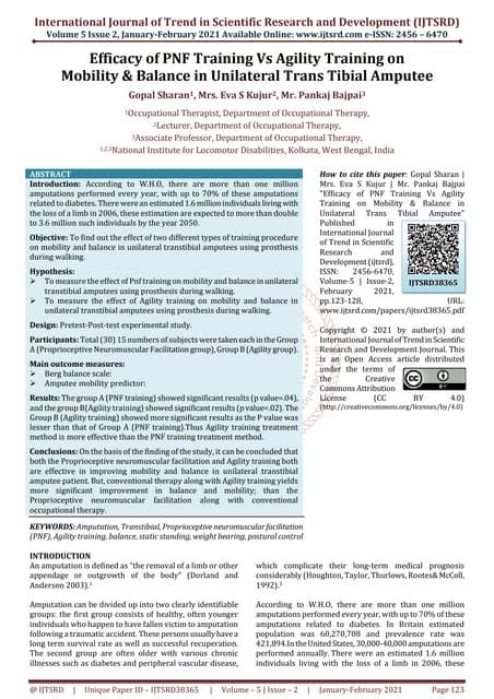 Efficacy Of Pnf Training Vs Agility Training On Mobility And Balance In