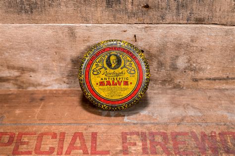 Vintage Rawleighs Antiseptic Healing Salve Tin W T Rawleigh Co Rustic