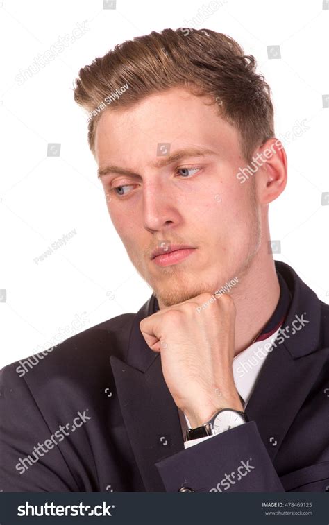 Serious Business Man Thinking Close Portrait Stock Photo 478469125