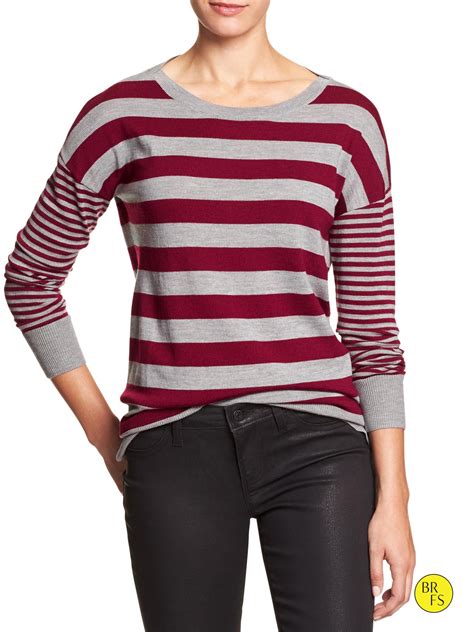 Banana Republic Factory Merino Sweater In Red Garnet Lyst