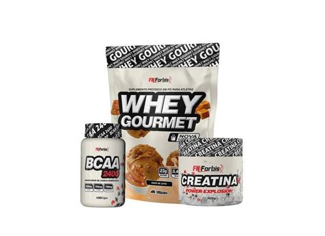 Kit Whey Protein Refil Creatina G Bcaa C Ps Gourmet Fn Fo