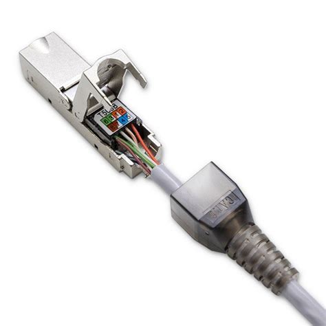 Qoltec Wtyk Rj45 Beznarzędziowy Stp Cat6 Jack Pin T568b T568a Qoltec