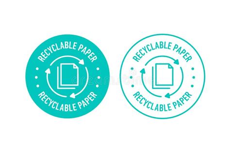 Recycled Paper Vector Icon Logo Badge Stock Vector Illustration Of Label Paper 250405181