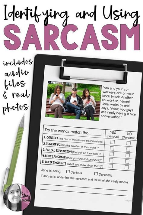 Sarcasm Speech Therapy Practice Social Language Activity Worksheets