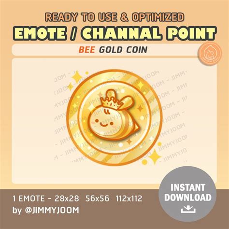 Twitch Channel Points Bee Coin Emote Coin Badges Kawaii