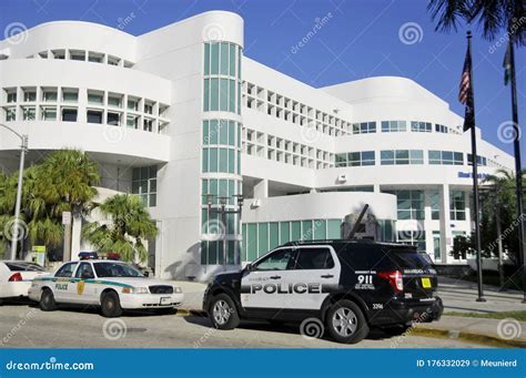 Police Departement Building Miami Beach Editorial Stock Image - Image ...