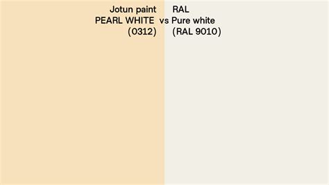 Jotun Paint PEARL WHITE 0312 Vs RAL Pure White RAL 9010 Side By