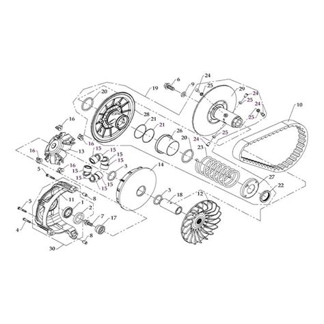 Pièces de VARIATEUR EMBRAYAGE pour MASAI S800i 2 0 Toutes les pièces