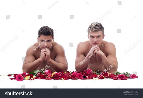 Two Handsome Guys Posing Naked Rose Stock Photo 417223474 Shutterstock