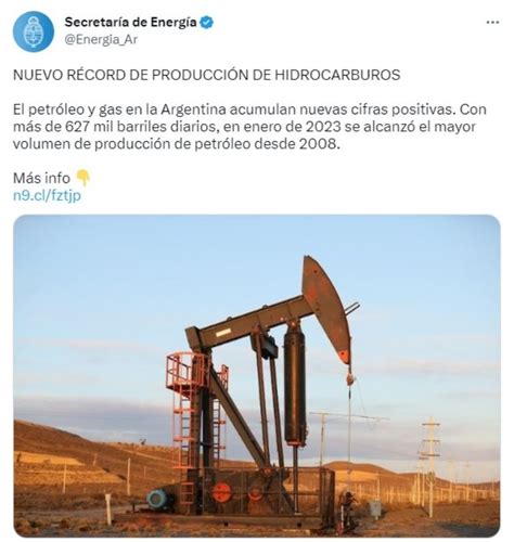 Vaca Muerta Impuls La Producci N De Petr Leo En Enero Minuto Argentina