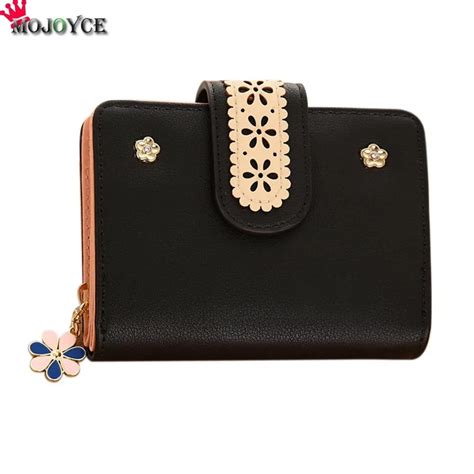 Fashion Hollow Out Lace Flower Women Wallet Small Clasp Women Purse