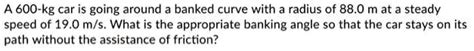 Kg Car Is Going Around A Banked Curve With A Radius Of M At A